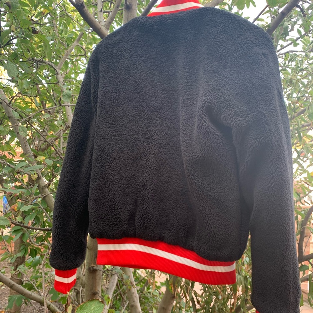 Faux Fur-Trim Bomber Jacket - Picture 5 of 5